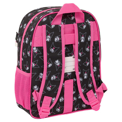 Mochila SAFTA de Kuromi Hello Kitty negra y rosa de 34 cm - 2