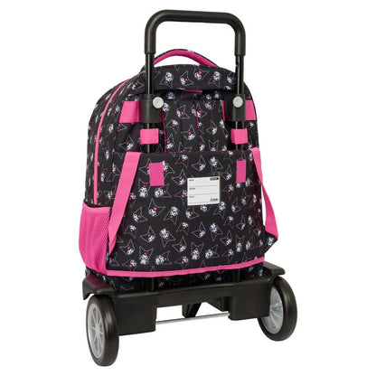 Mochila trolley SAFTA Kuromi negra y rosa con ruedas - 2