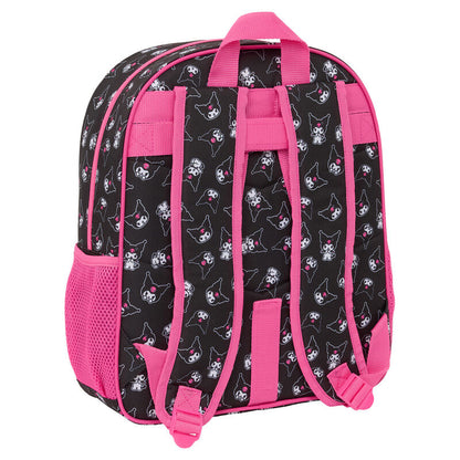 Mochila escolar Kuromi Hello Kitty rosa y negra de 38 cm - 2