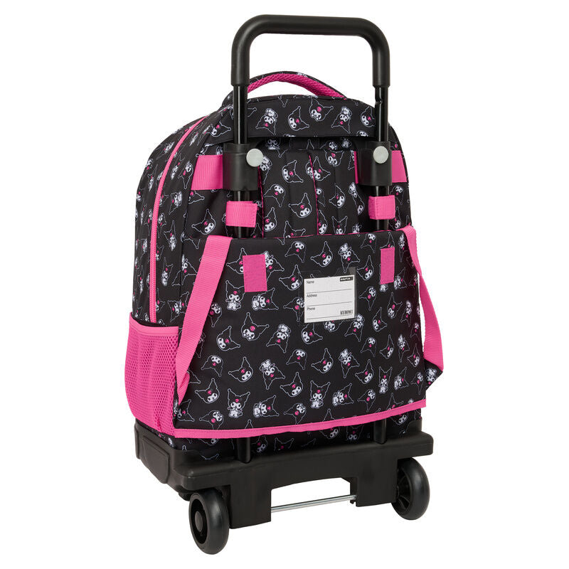 Trolley escolar SAFTA Kuromi negro y rosa con mochila extraíble - 2