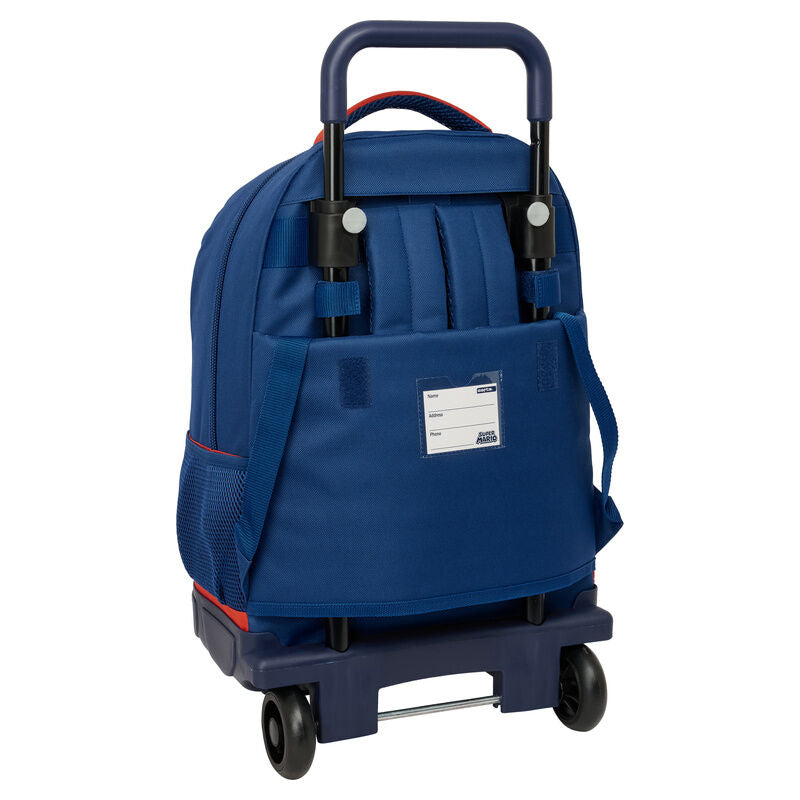 Trolley escolar Super Mario Bros SAFTA azul y rojo con Mario y Luigi - 2