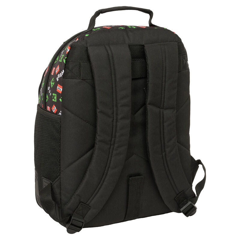 Mochila Minecraft SAFTA negra con diseño Creeper y motivos TNT - 2