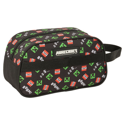 Neceser negro Minecraft con diseño de Creeper y asa lateral - 2