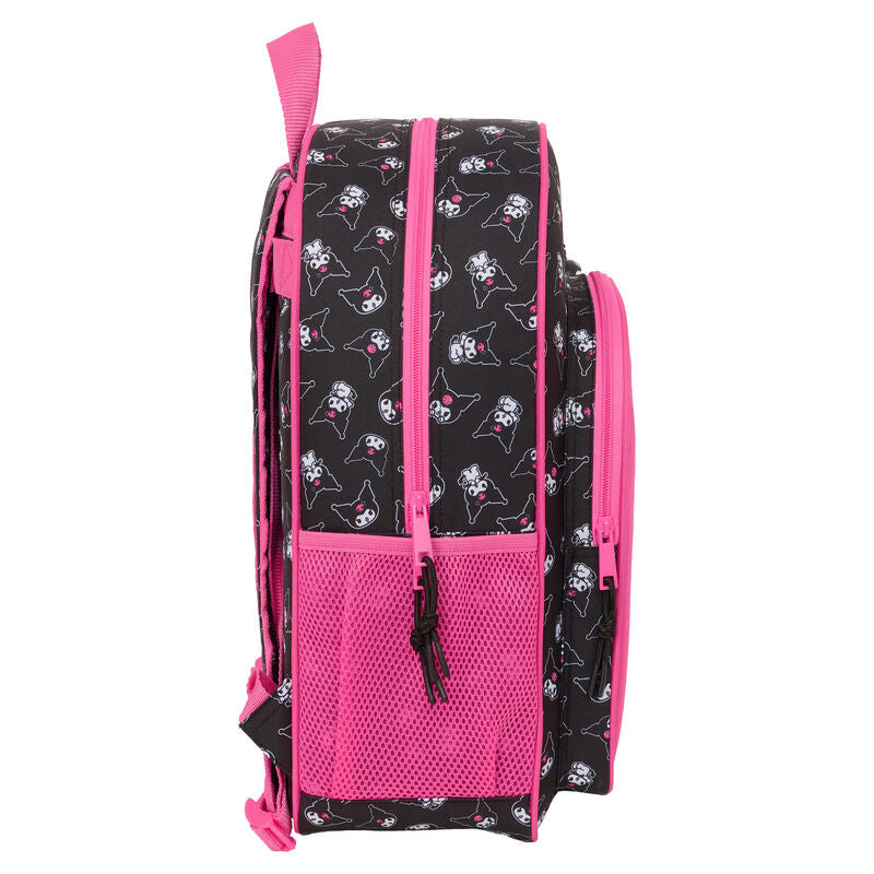 Mochila Kuromi Hello Kitty negra y rosa adaptable a carro - 3