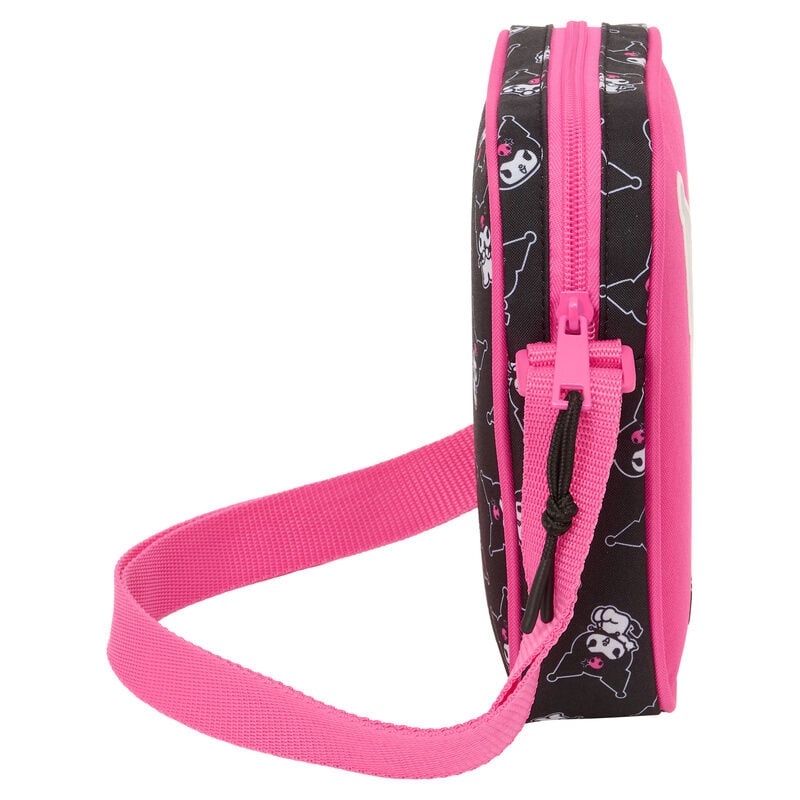 Bolso bandolera rosa de Kuromi Hello Kitty con correa ajustable - 3