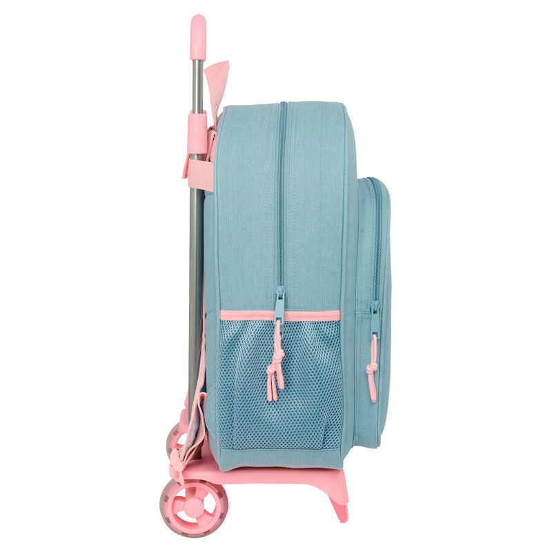 Trolley mochila Wicked de SAFTA en azul verdoso y rosa - 3