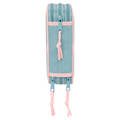 Plumier triple Wicked azul y rosa con 37 piezas - 3
