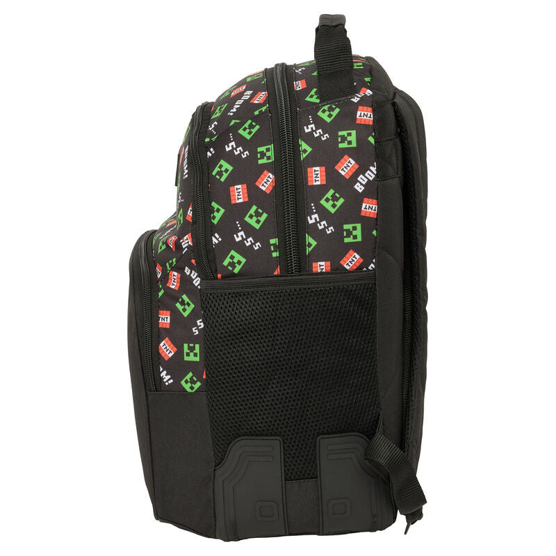 Mochila Minecraft SAFTA negra con diseño Creeper y motivos TNT - 3