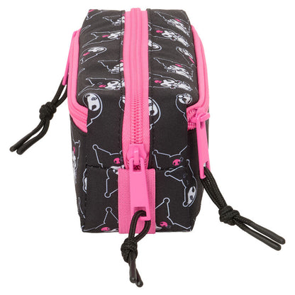 Portatodo triple Kuromi Hello Kitty negro y rosa - 3