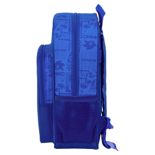 Mochila azul de Sonic the Hedgehog con bolsillo frontal - 3