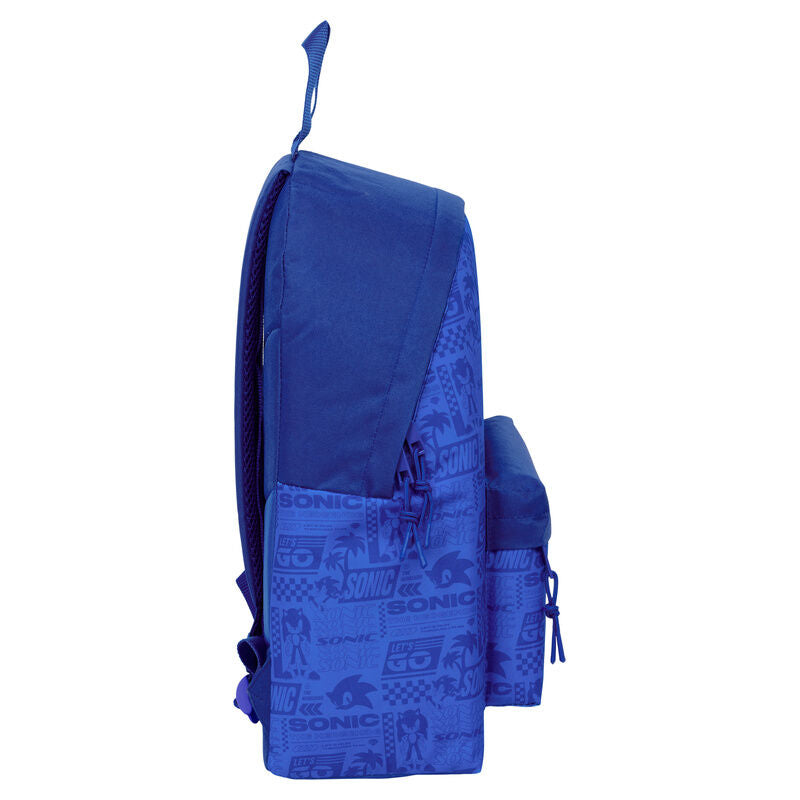 Mochila azul SAFTA de Sonic the Hedgehog con bolsillo frontal - 3