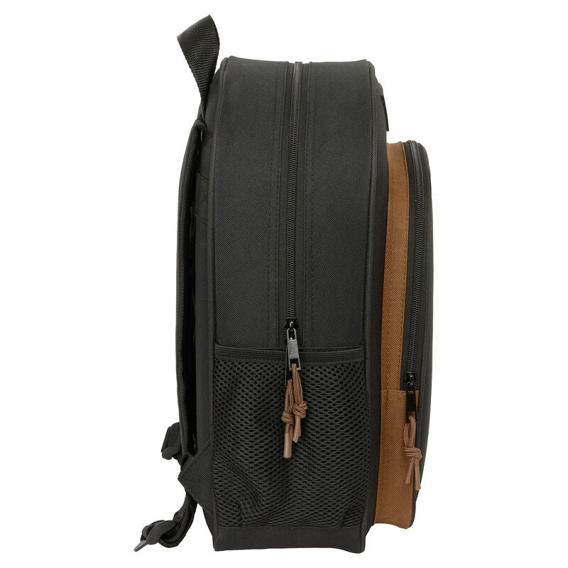 Mochila negra One Piece de 38 cm con bolsillo frontal - 3