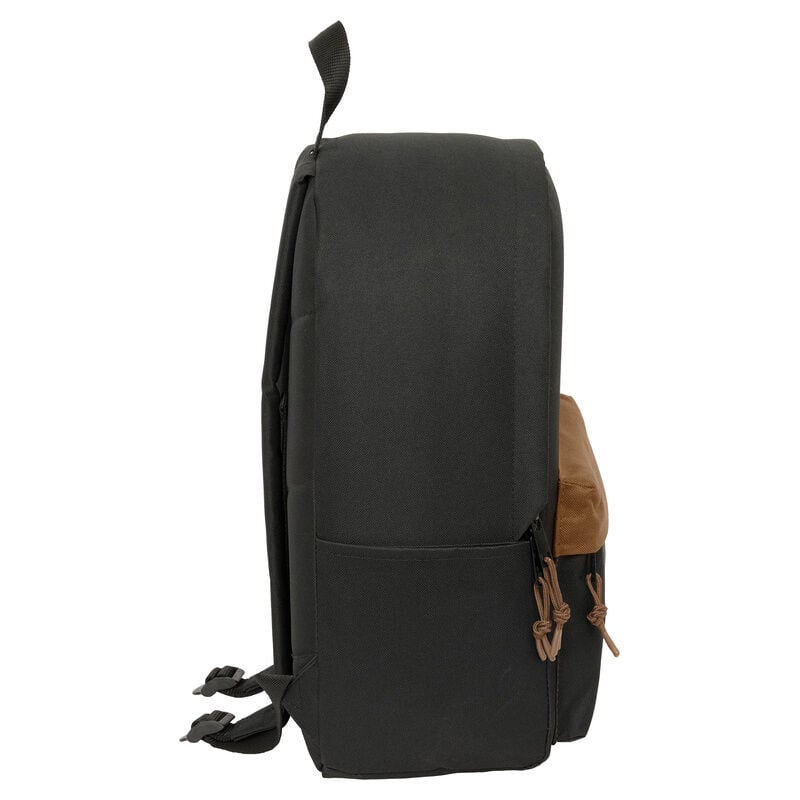 Mochila negra One Piece de 40 cm con bolsillo frontal marrón - 3