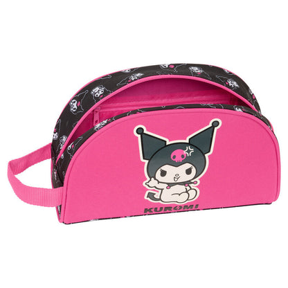 Neceser rosa y negro de Kuromi con asa lateral - 4