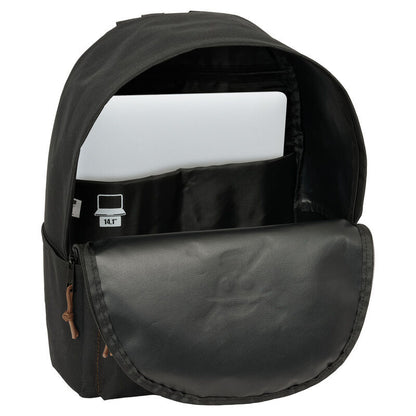 Mochila negra One Piece de 40 cm con bolsillo frontal marrón - 4