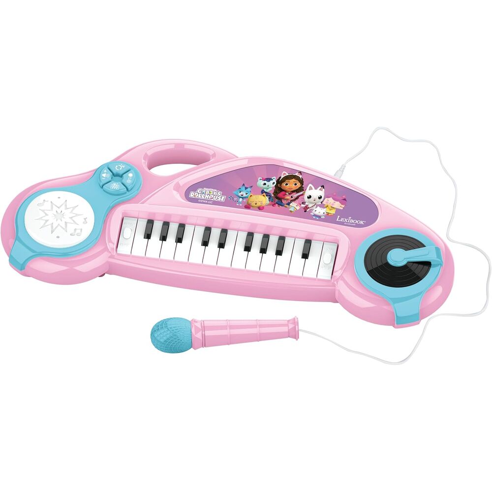 Teclado electrónico rosa de Gabby’s Dollhouse con micrófono