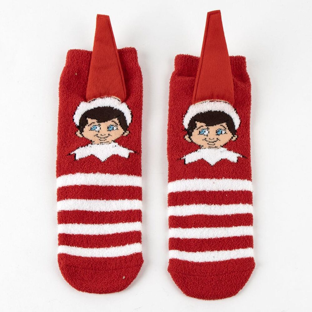 Calcetines navideños rojos y blancos The Elf on the Shelf talla 27/30 - 4