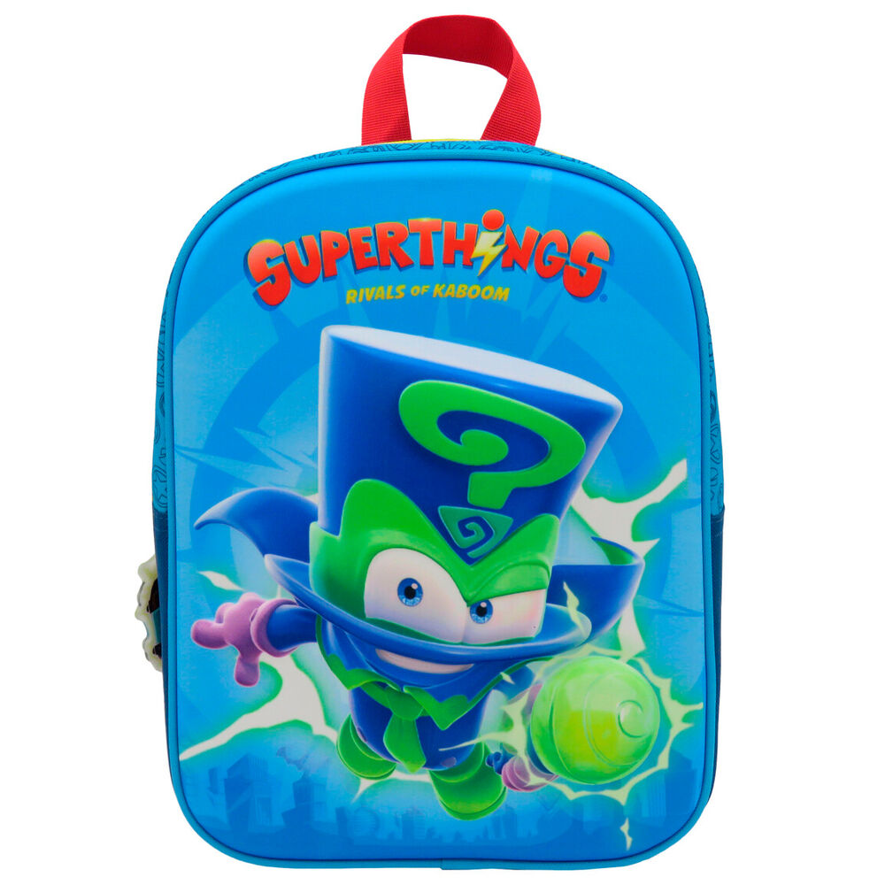 Mochila 3D azul de SuperThings con personaje en relieve