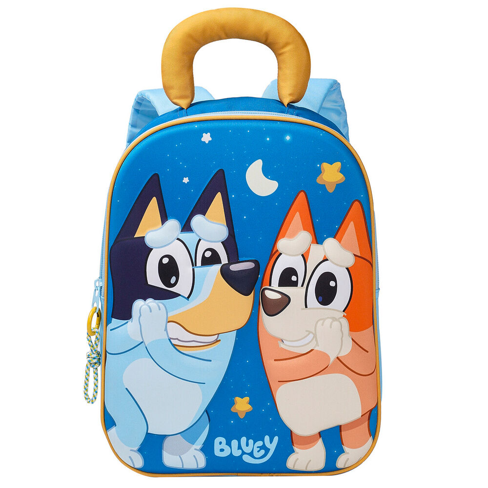 Mochila 3D azul de Bluey y Bingo de 32 cm