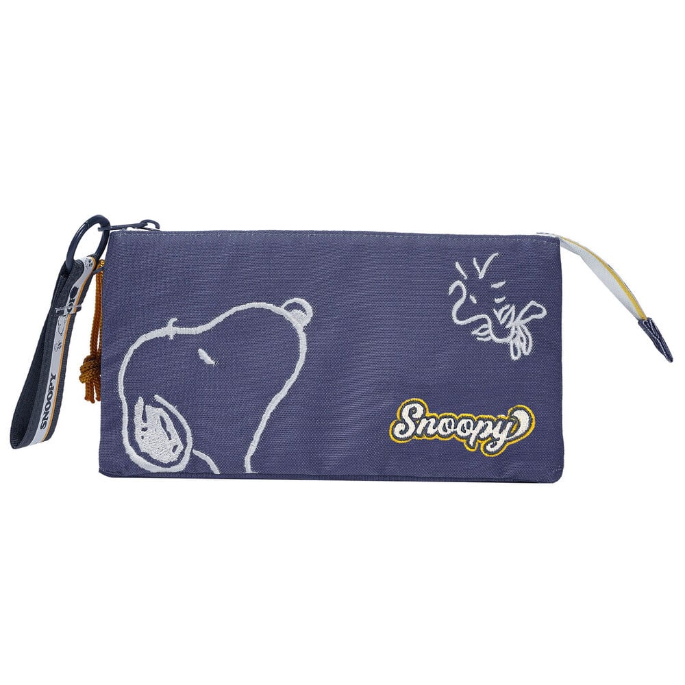 Portatodo triple Snoopy Peanuts azul marino