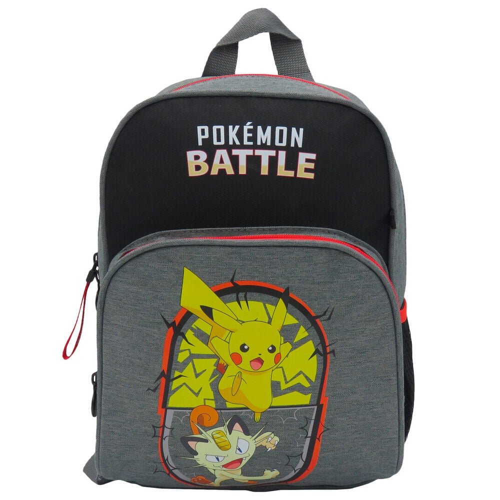 Mochila Pokémon Battle gris con Pikachu y Meowth