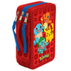 Plumier Pokémon rojo de tres pisos con 39 piezas y personajes