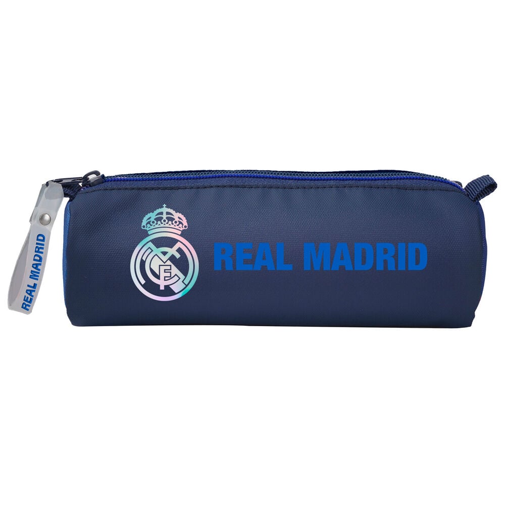 Portatodo azul marino del Real Madrid con escudo y cremallera