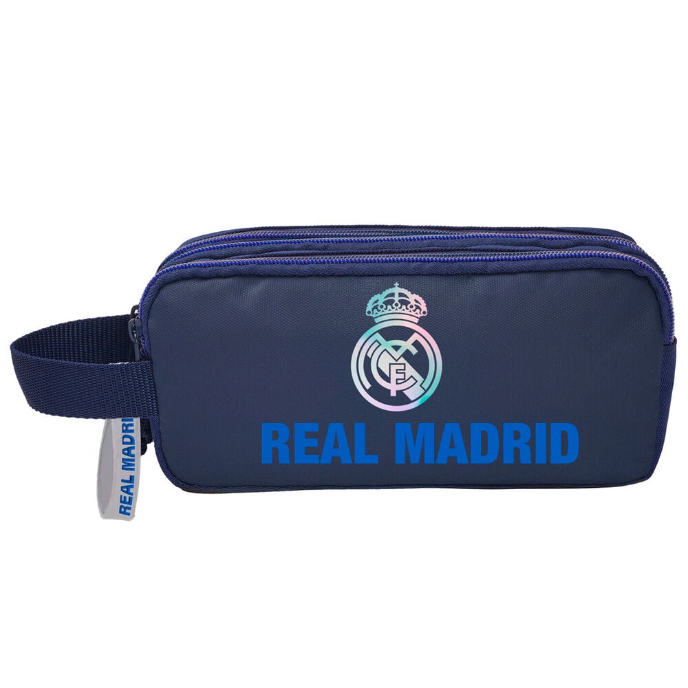Portatodo triple Real Madrid azul marino con tres compartimentos