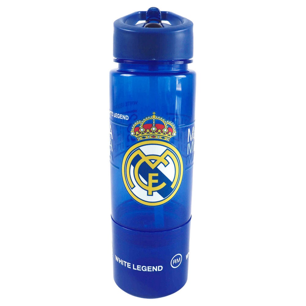 Cantimplora azul Real Madrid de 450 ml con compartimento inferior