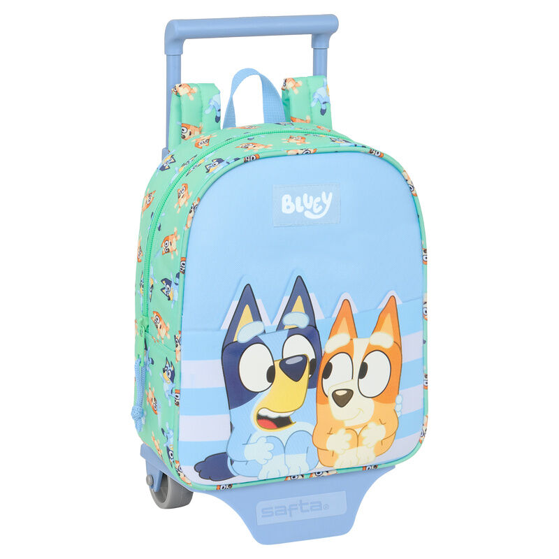 Trolley Sisters Bluey de SAFTA azul con Bluey y Bingo