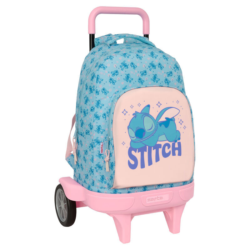 Trolley mochila extraíble Stitch Disney azul y rosa de 45 cm