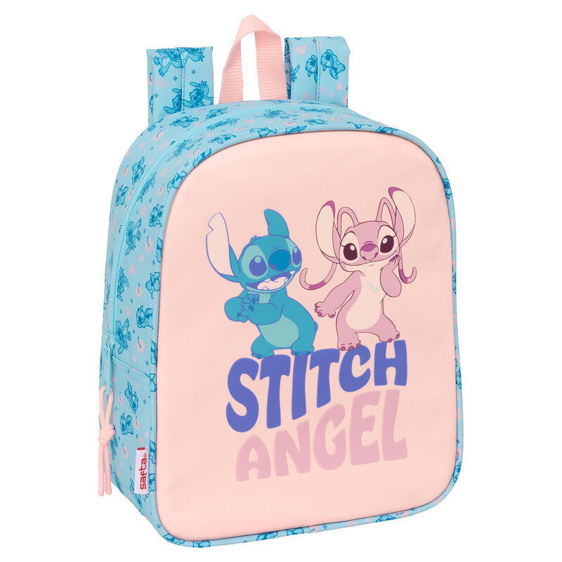 Mochila azul y rosa de Stitch y Angel Disney de 27 cm