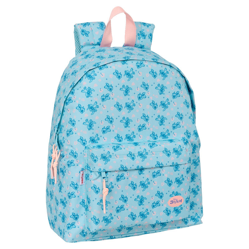 Mochila azul de Stitch Disney con bolsillo frontal
