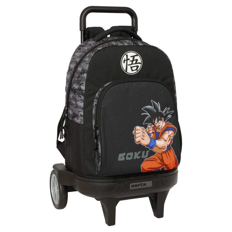 Trolley escolar SAFTA Dragon Ball con mochila negra y diseño de Goku