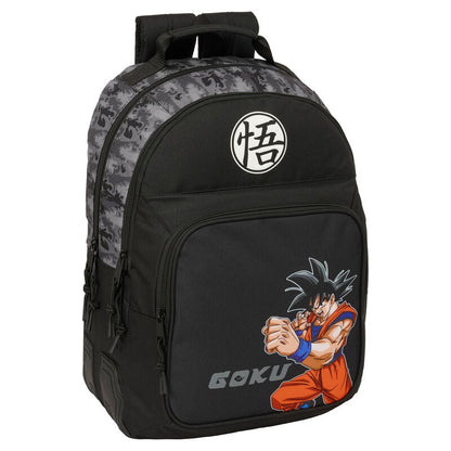 Mochila negra de Dragon Ball con Goku y símbolo de la serie