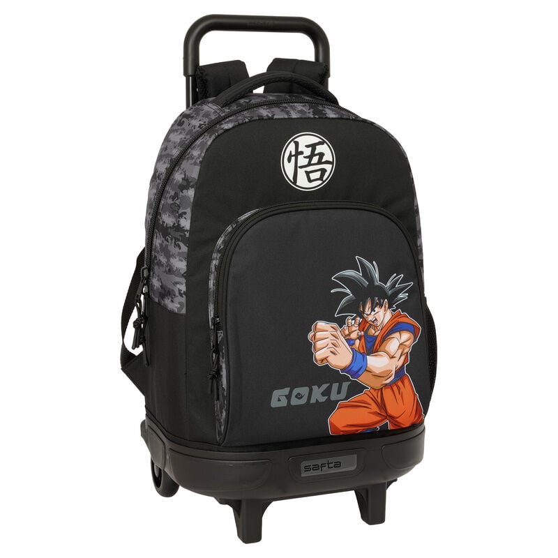 Trolley escolar Dragon Ball SAFTA con mochila negra y diseño de Goku