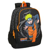 Mochila Naruto Shippuden negra y naranja con ilustración de Naruto
