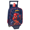 Trolley escolar azul y rojo de Spider-Man Marvel con asa y mochila extraíble