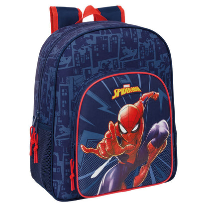 Mochila Spider-Man Marvel azul marino de 38 cm