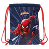 Saco escolar azul marino de Spider-Man Marvel con cordones rojos