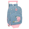Trolley mochila extraíble Snoopy Peanuts azul y rosa