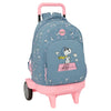 Trolley mochila azul y rosa de Snoopy con carro SAFTA