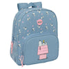 Mochila azul Snoopy Peanuts de 38 cm con bolsillo frontal