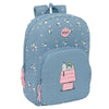 Mochila azul Snoopy Peanuts con estampado y bolsillo frontal