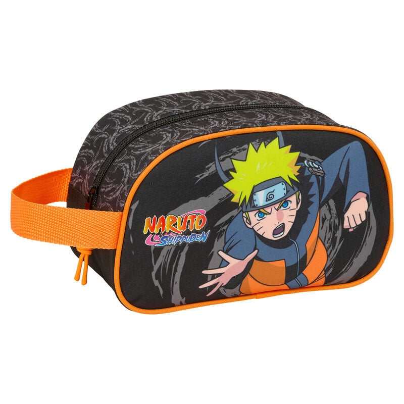 Neceser Naruto Shippuden negro y naranja con Naruto en la parte frontal