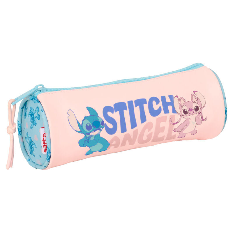Portatodo rosa y azul de Disney Stitch Ohana con Stitch y Angel