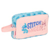 Portadesayunos térmico de Stitch y Angel Disney en rosa y azul