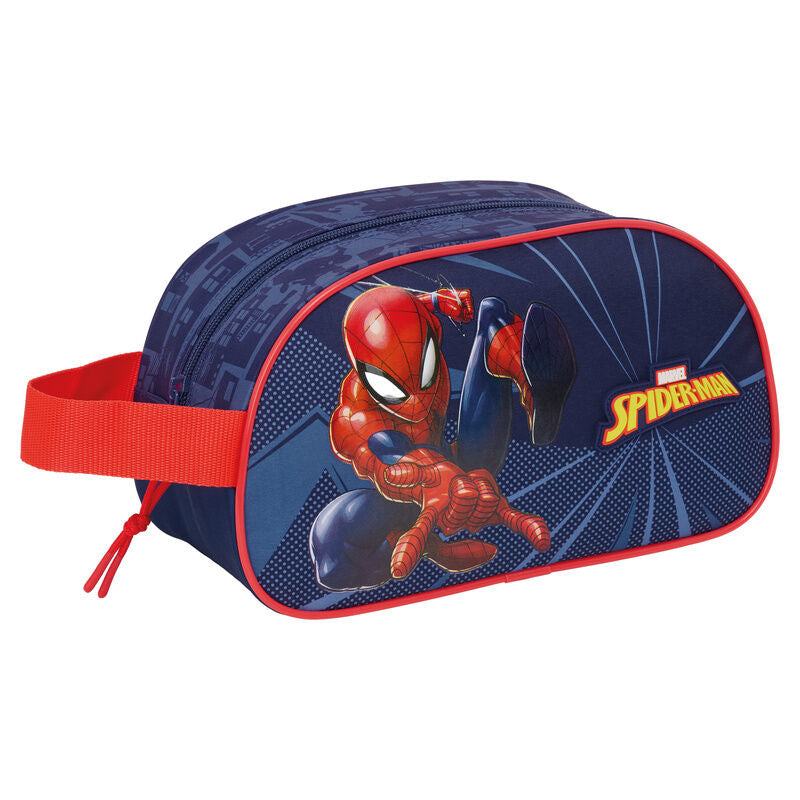 Neceser azul de Spider-Man Marvel con asa lateral y cremallera