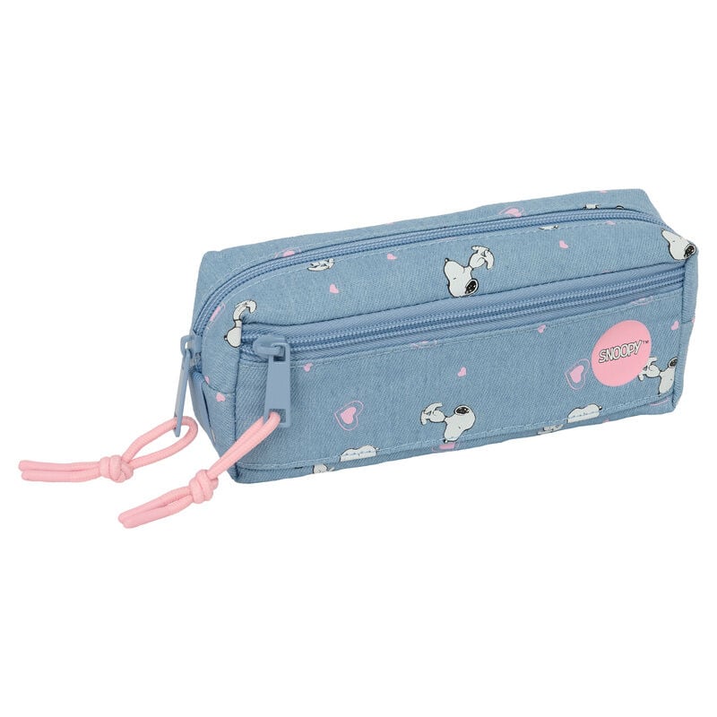 Portatodo triple azul de Snoopy Peanuts con tres cremalleras