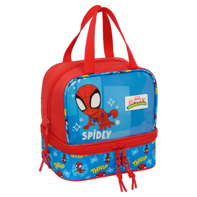 Bolsa portameriendas Spidey Marvel roja y azul con dos compartimentos